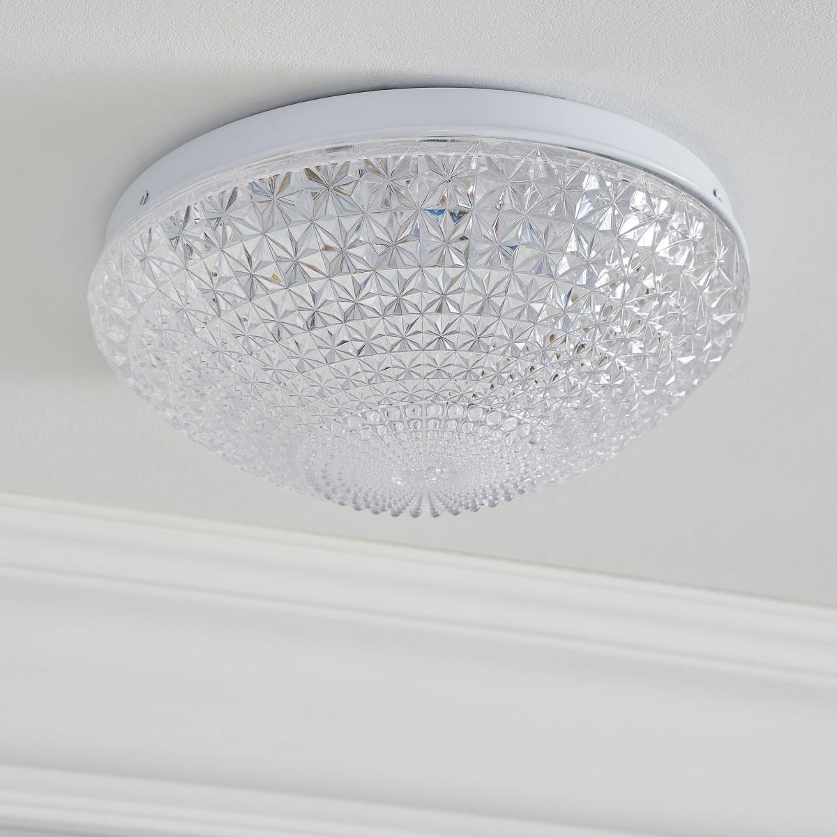 Termoli 20cm Integrated LED Flush Ceiling Fitting Clear and White – image 2