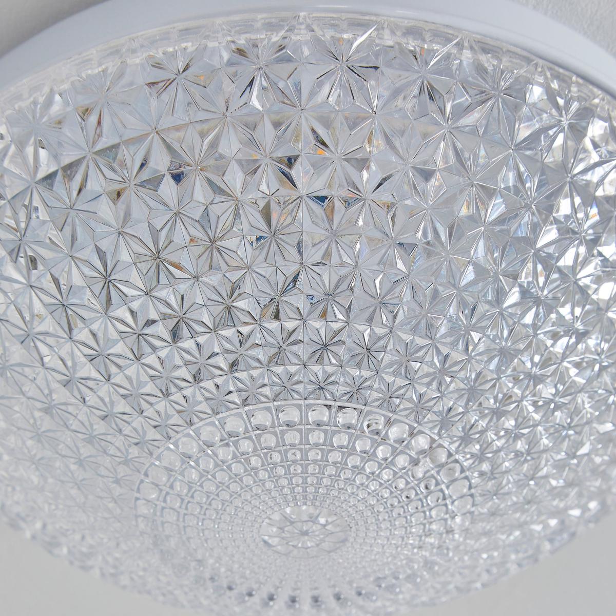 Termoli 20cm Integrated LED Flush Ceiling Fitting Clear and White – image 3