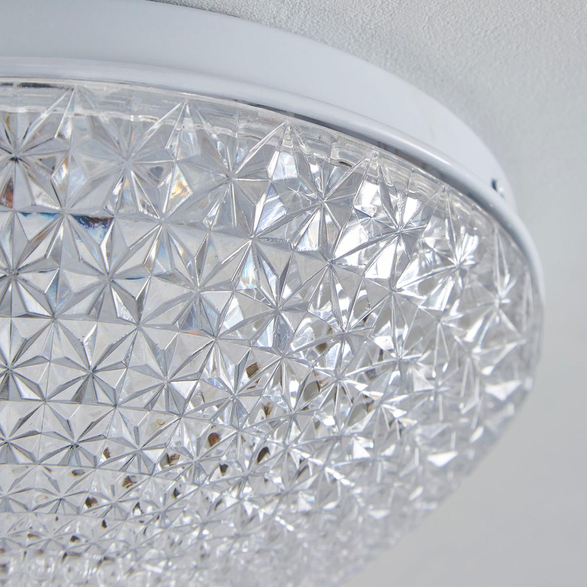 Termoli 20cm Integrated LED Flush Ceiling Fitting Clear and White – image 4