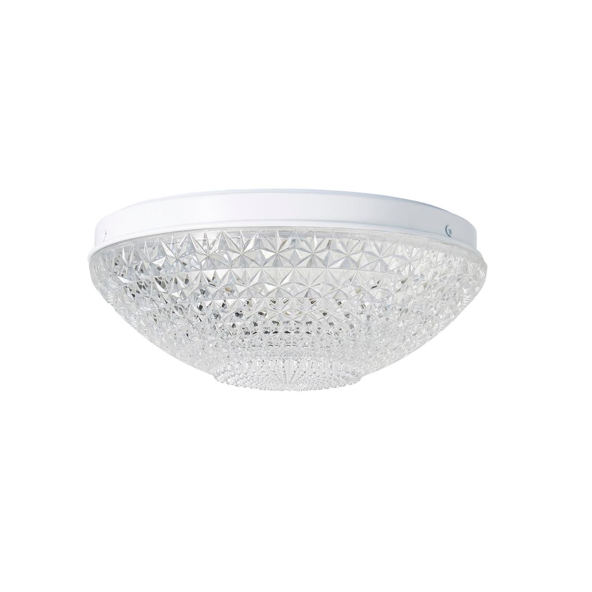 Termoli 20cm Integrated LED Flush Ceiling Fitting Clear and White – image 5