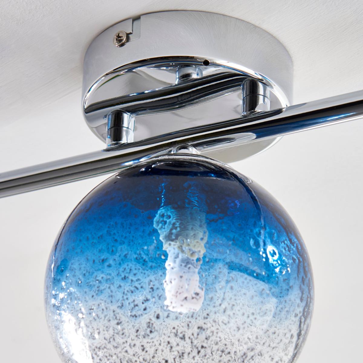 Torbay Blue Bathroom 3 Light Semi Flush Ceiling Fitting Blue – image 3