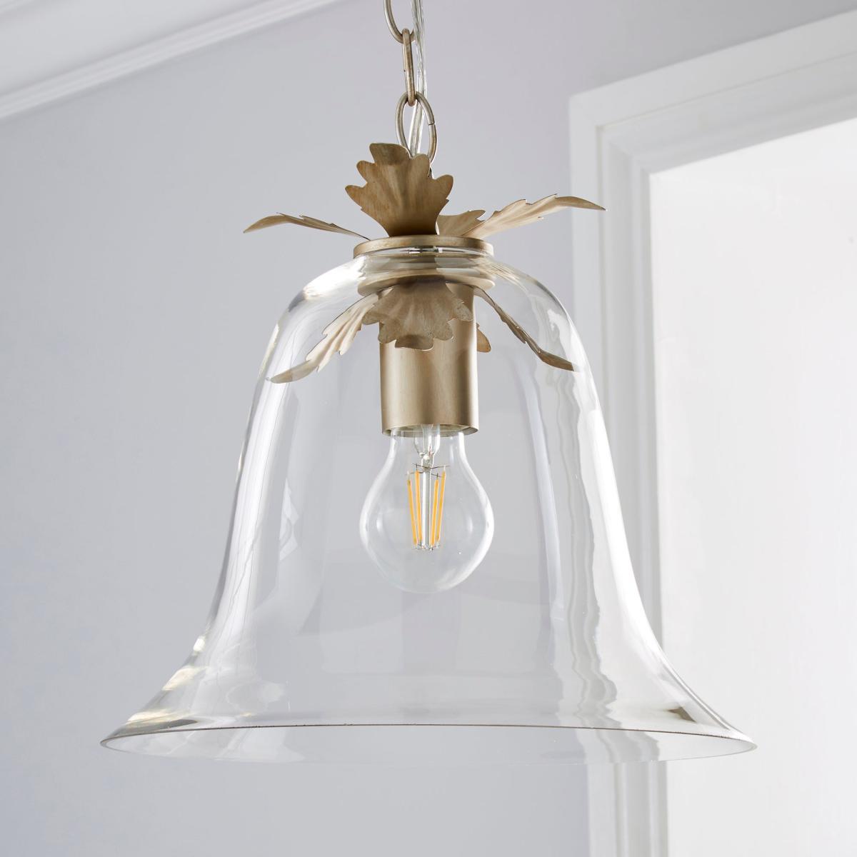 Mase Bell 1 Light Pendant Glass Ceiling Fitting Clear – image 2