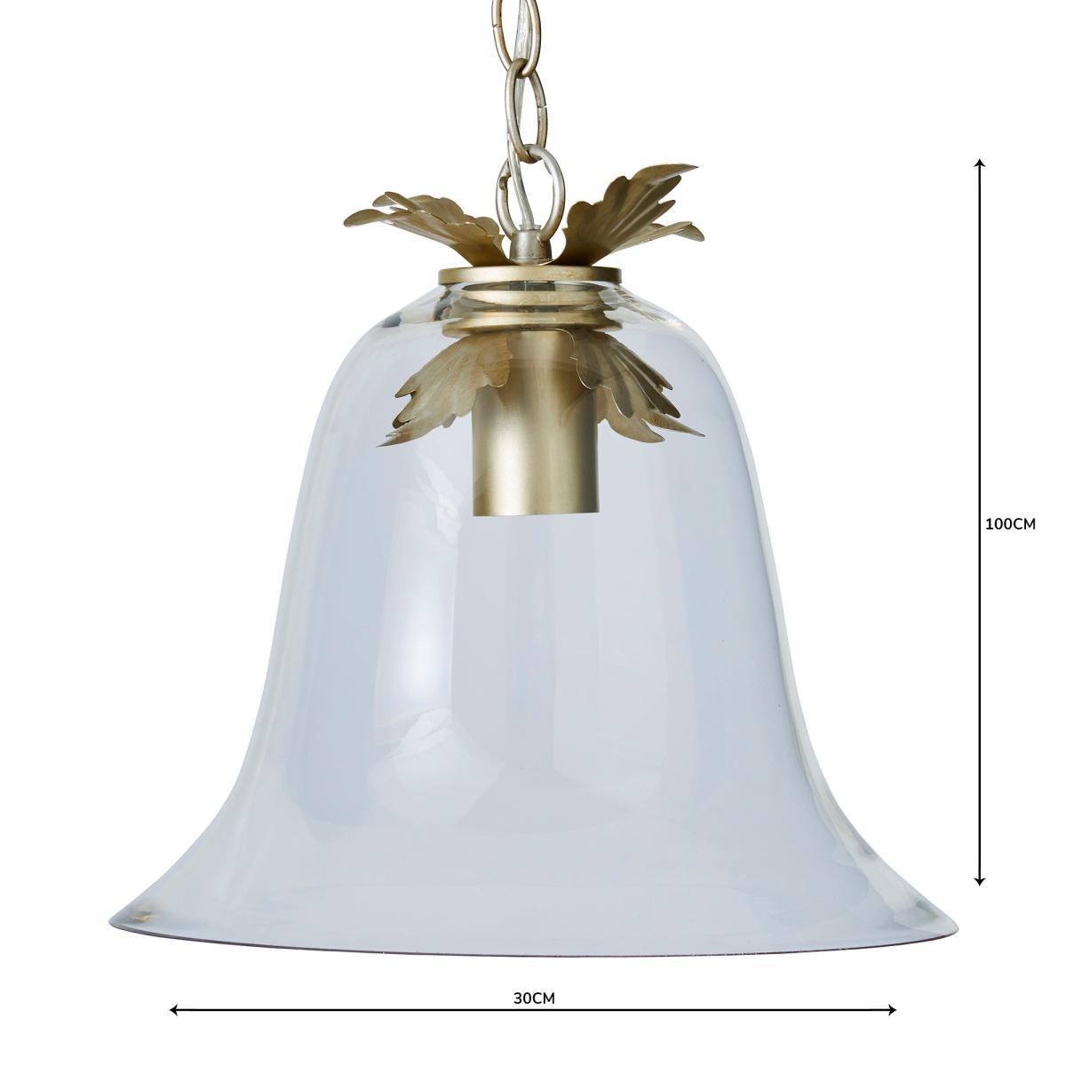 Mase Bell 1 Light Pendant Glass Ceiling Fitting Clear – image 5