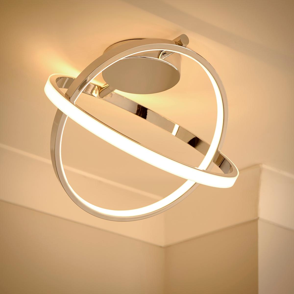Astra Abstract Led Ceiling Light Chrome – image 2