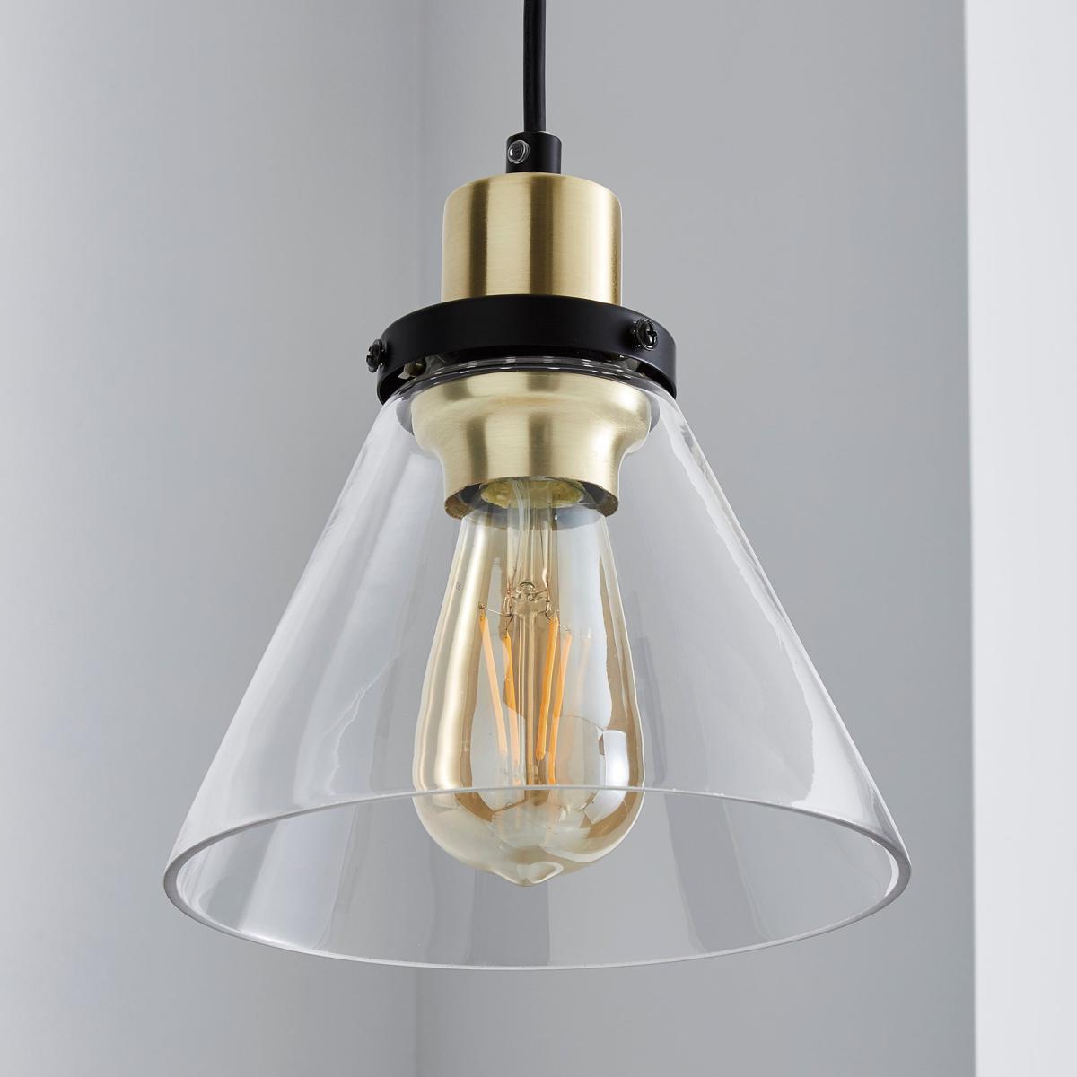 Warren Glass Pendant Ceiling Fitting Black – image 2