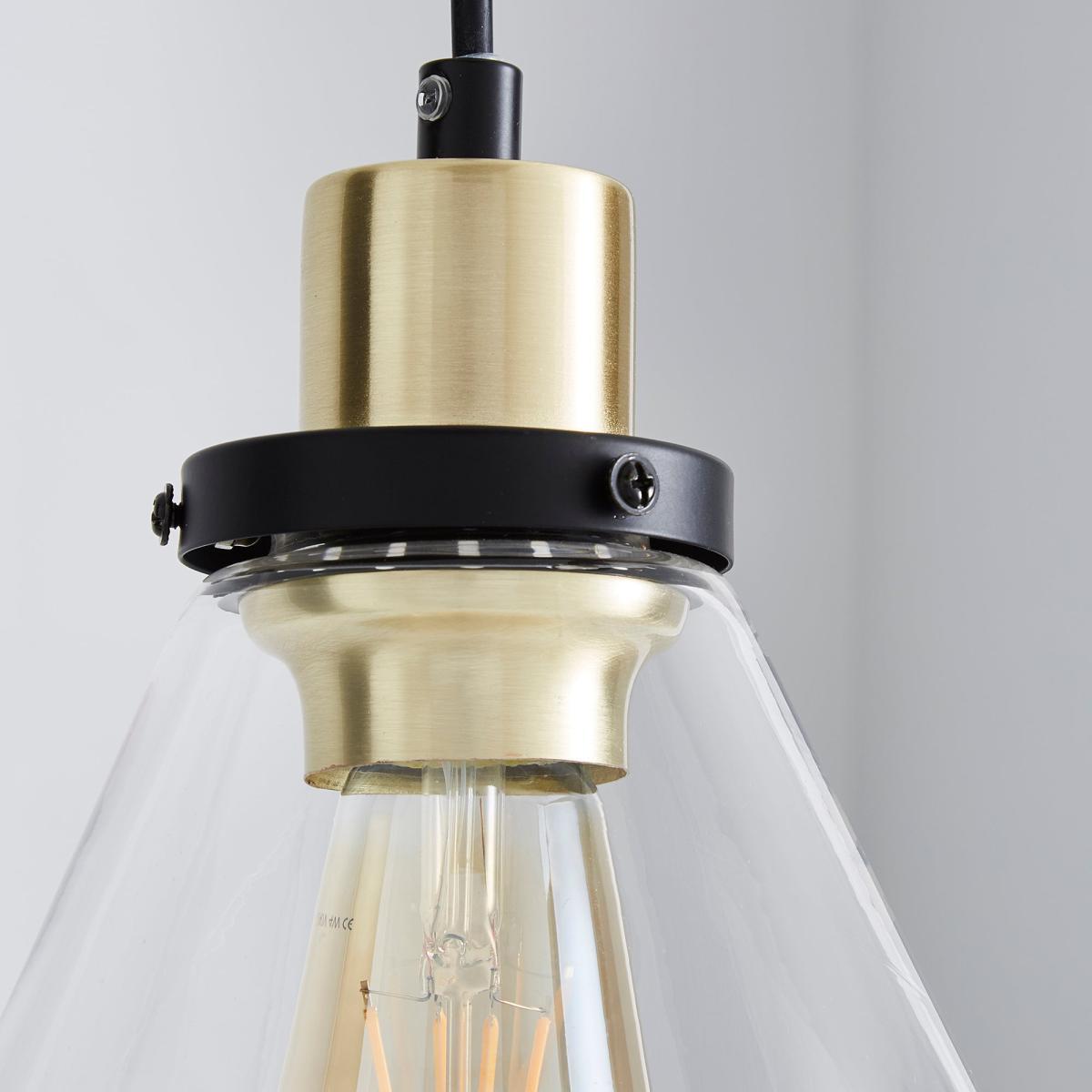 Warren Glass Pendant Ceiling Fitting Black – image 3
