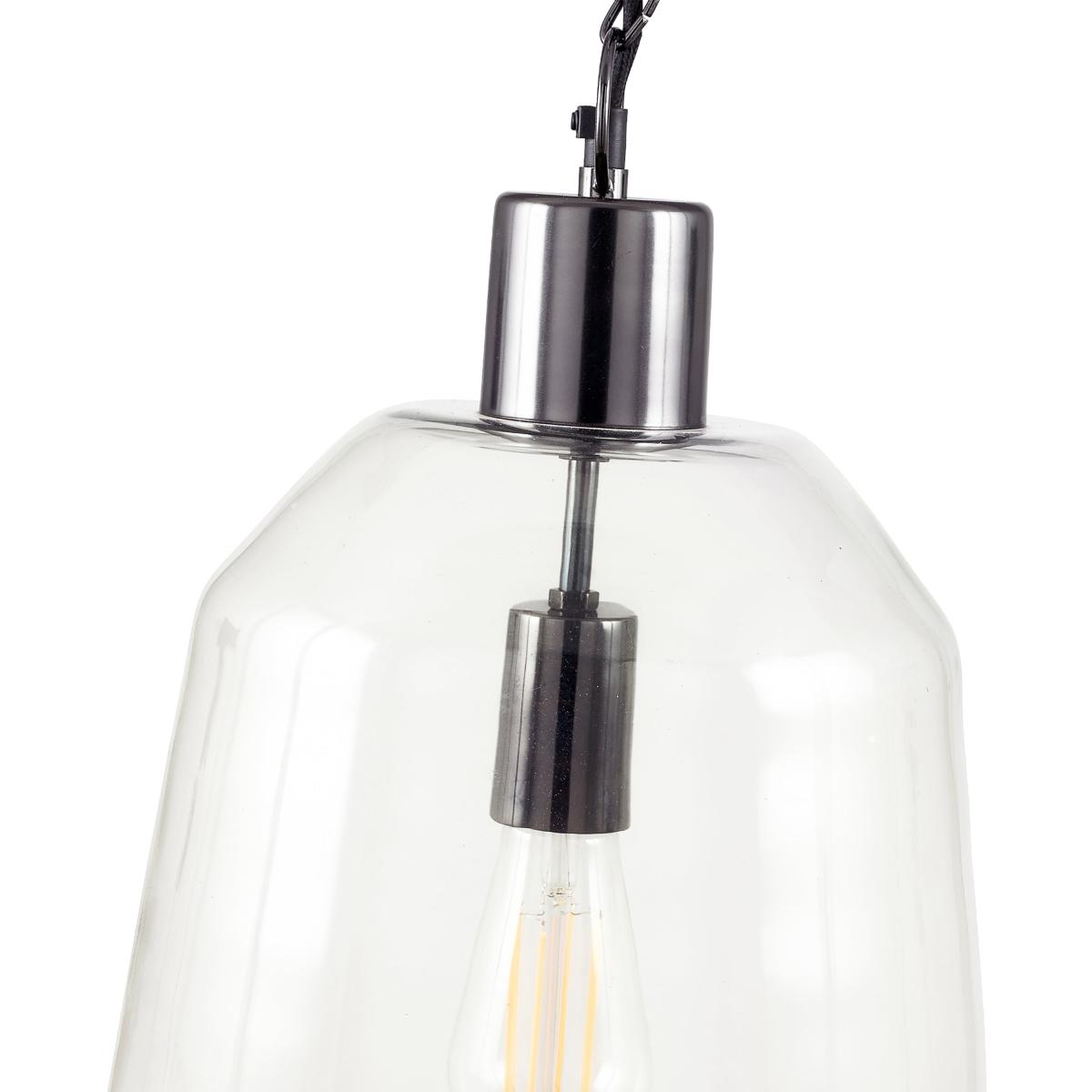 Fia Glass Chain Drop Pendant Light Black Nickel – image 2