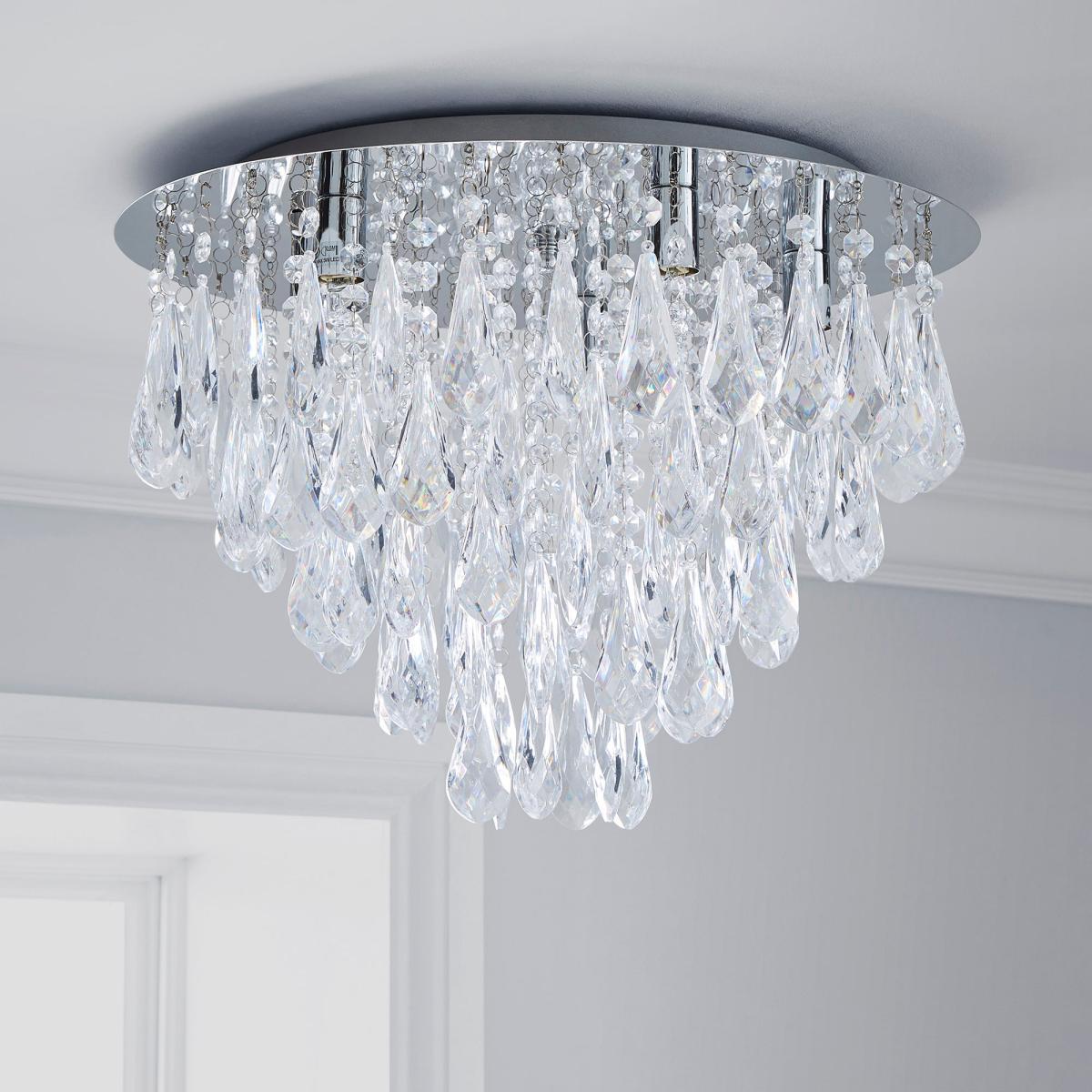 Valencia 5 Light Jewel Chrome Flush Ceiling Fitting Chrome – image 2
