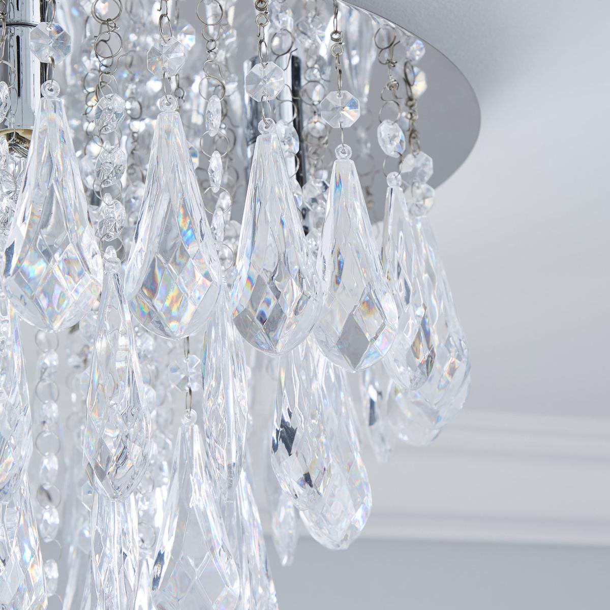 Valencia 5 Light Jewel Chrome Flush Ceiling Fitting Chrome – image 3