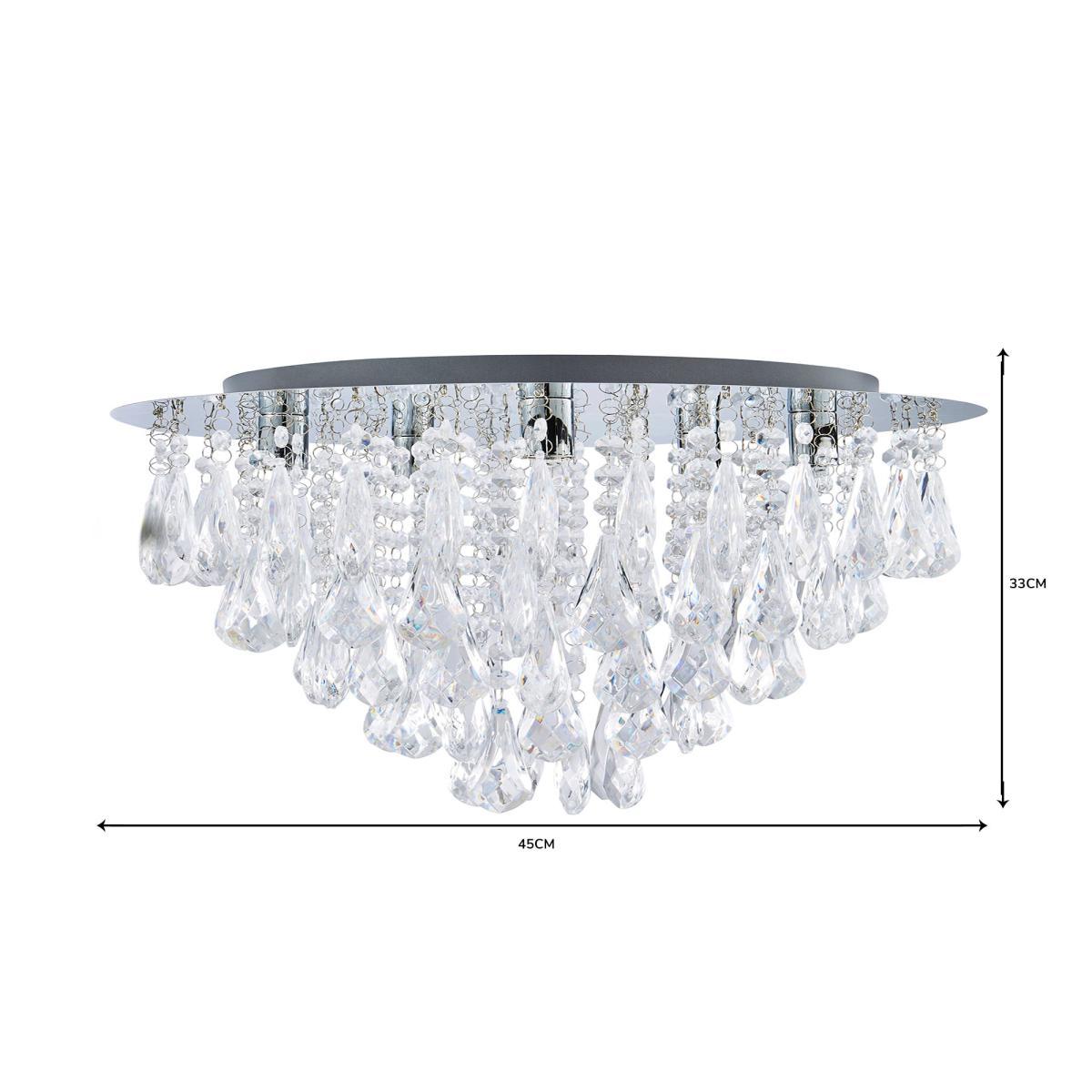Valencia 5 Light Jewel Chrome Flush Ceiling Fitting Chrome – image 6