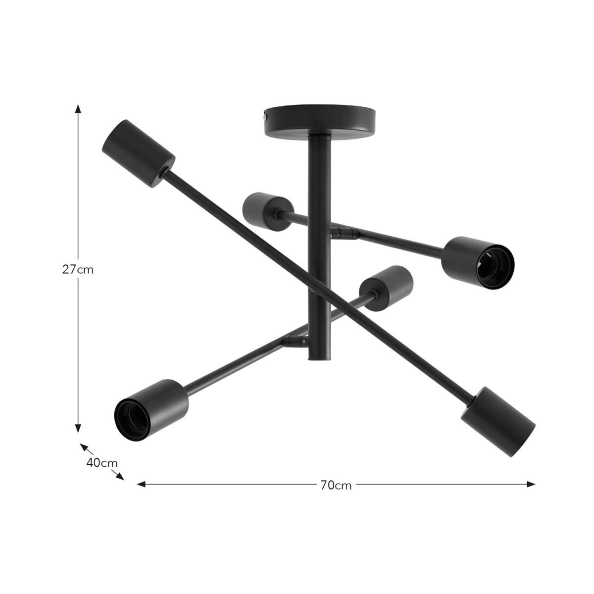 Koppla 6 Light Semi Flush Ceiling Fitting Black – image 2