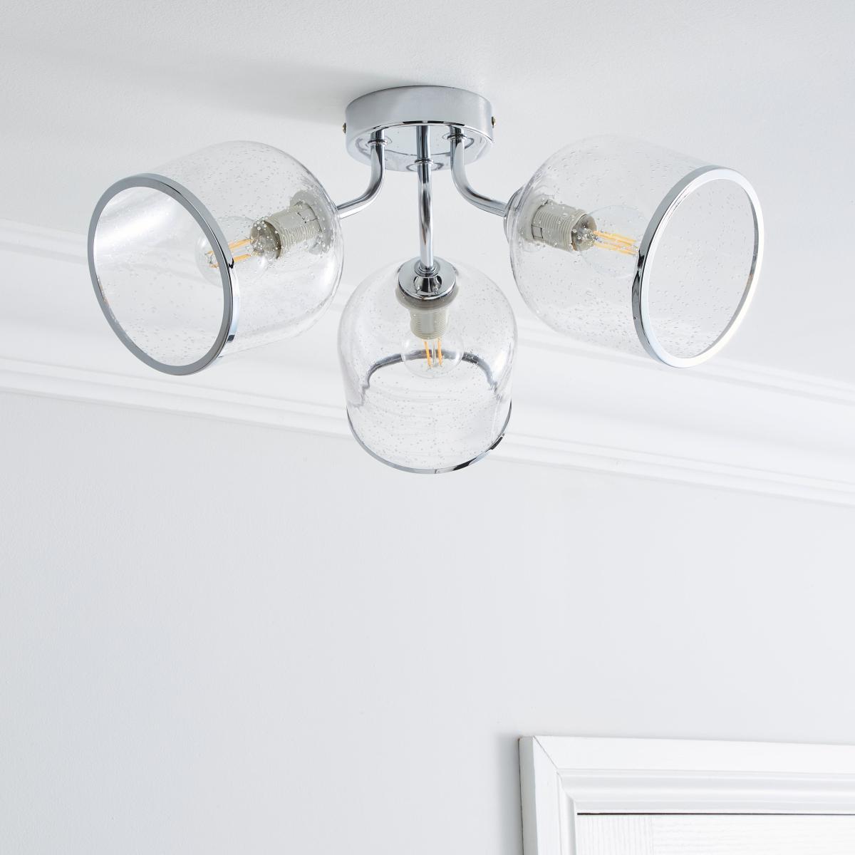 Lenny 3 Light Semi Flush Ceiling Fitting Chrome – image 2