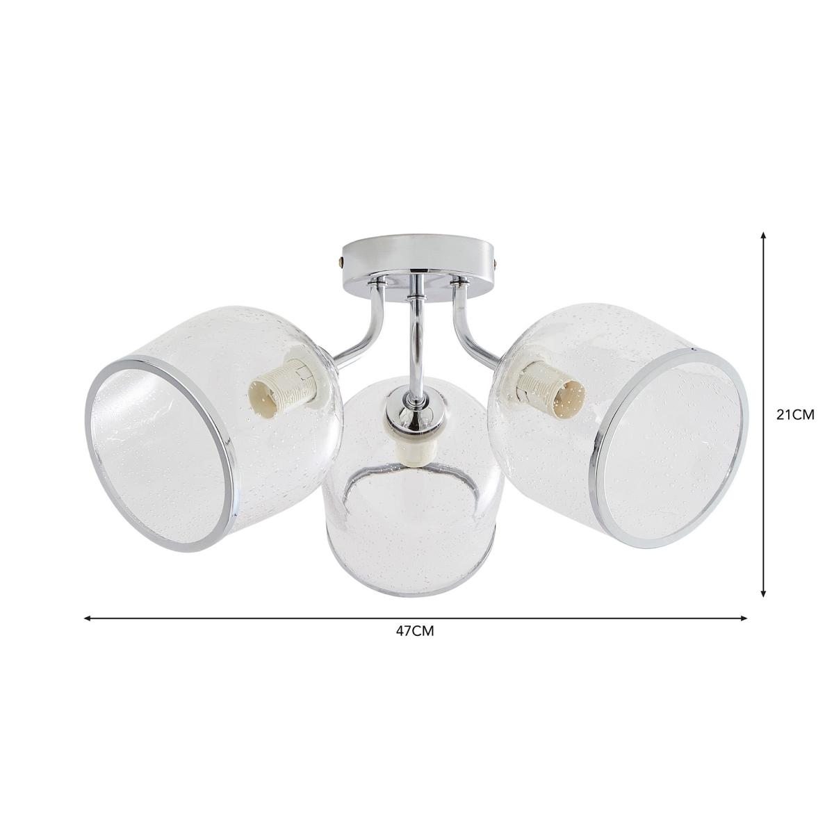 Lenny 3 Light Semi Flush Ceiling Fitting Chrome – image 6