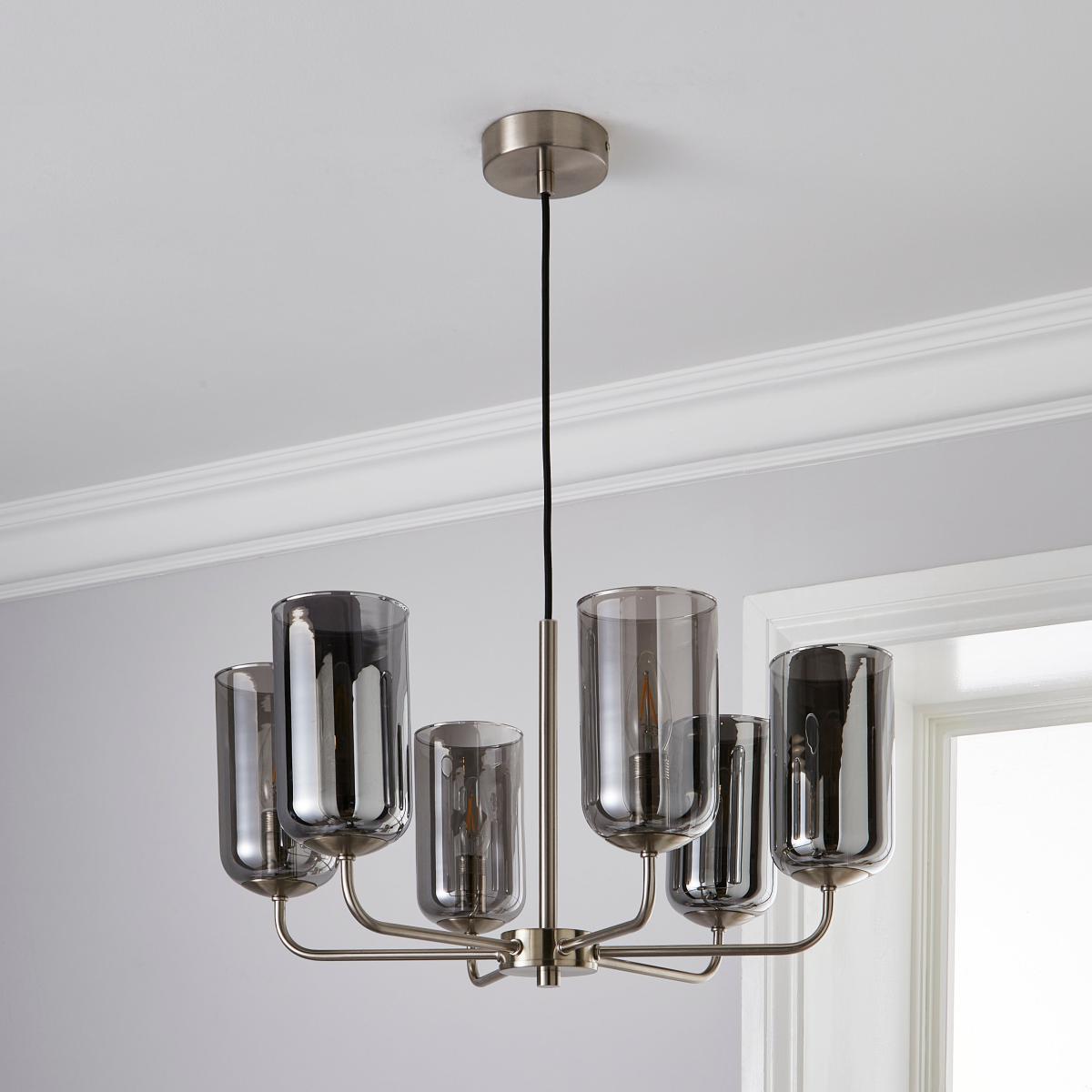 Palazzo 6 Light Ceiling Fitting Satin Nickel – image 2