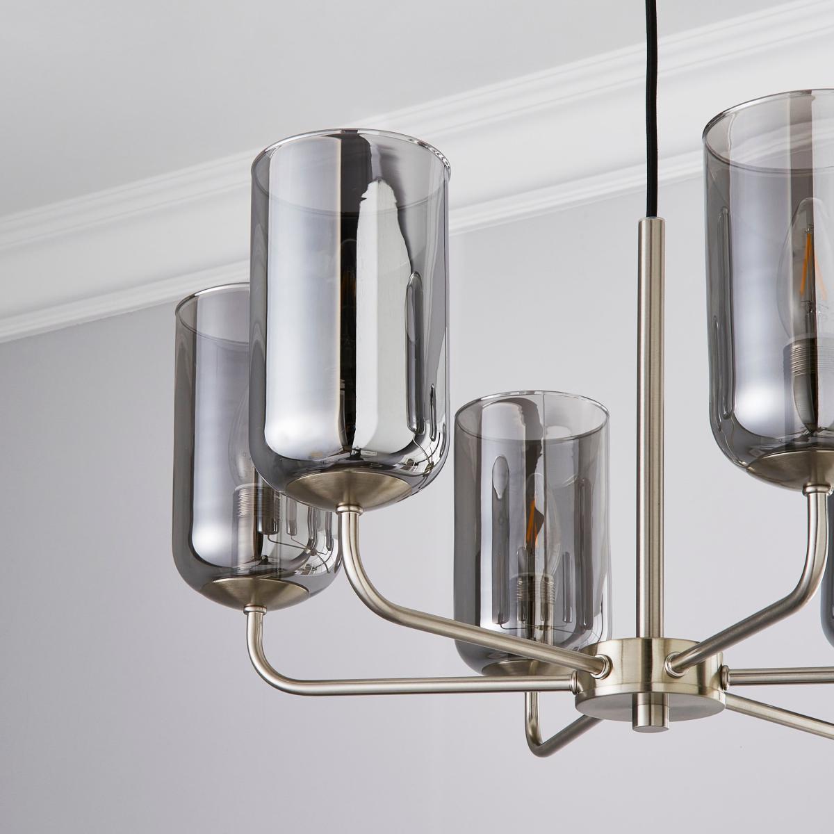 Palazzo 6 Light Ceiling Fitting Satin Nickel – image 3