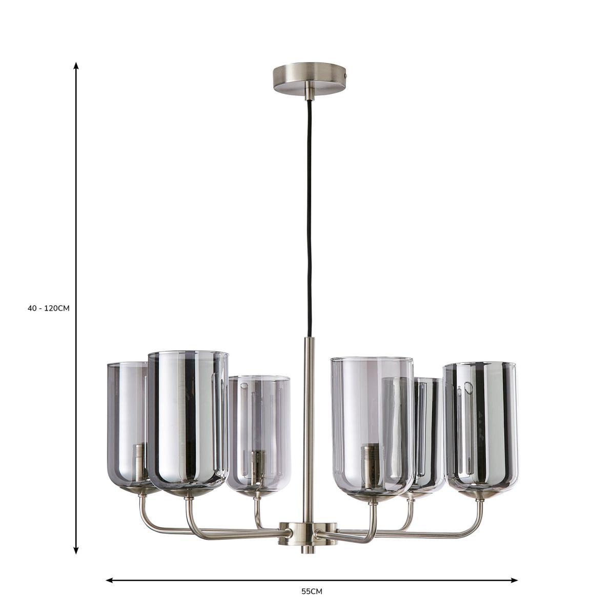 Palazzo 6 Light Ceiling Fitting Satin Nickel – image 6