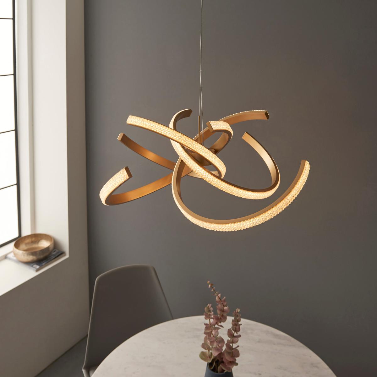 Vogue Sierra 4 Light Spiral Ceiling Light Gold – image 4