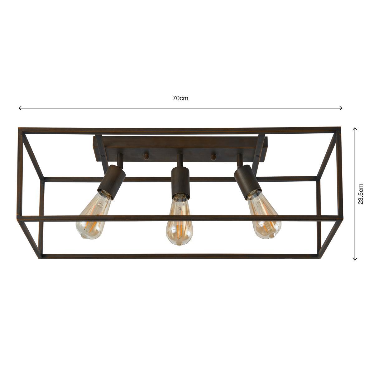 London 3 Light Bronze Spotlight Bar Bronze – image 8