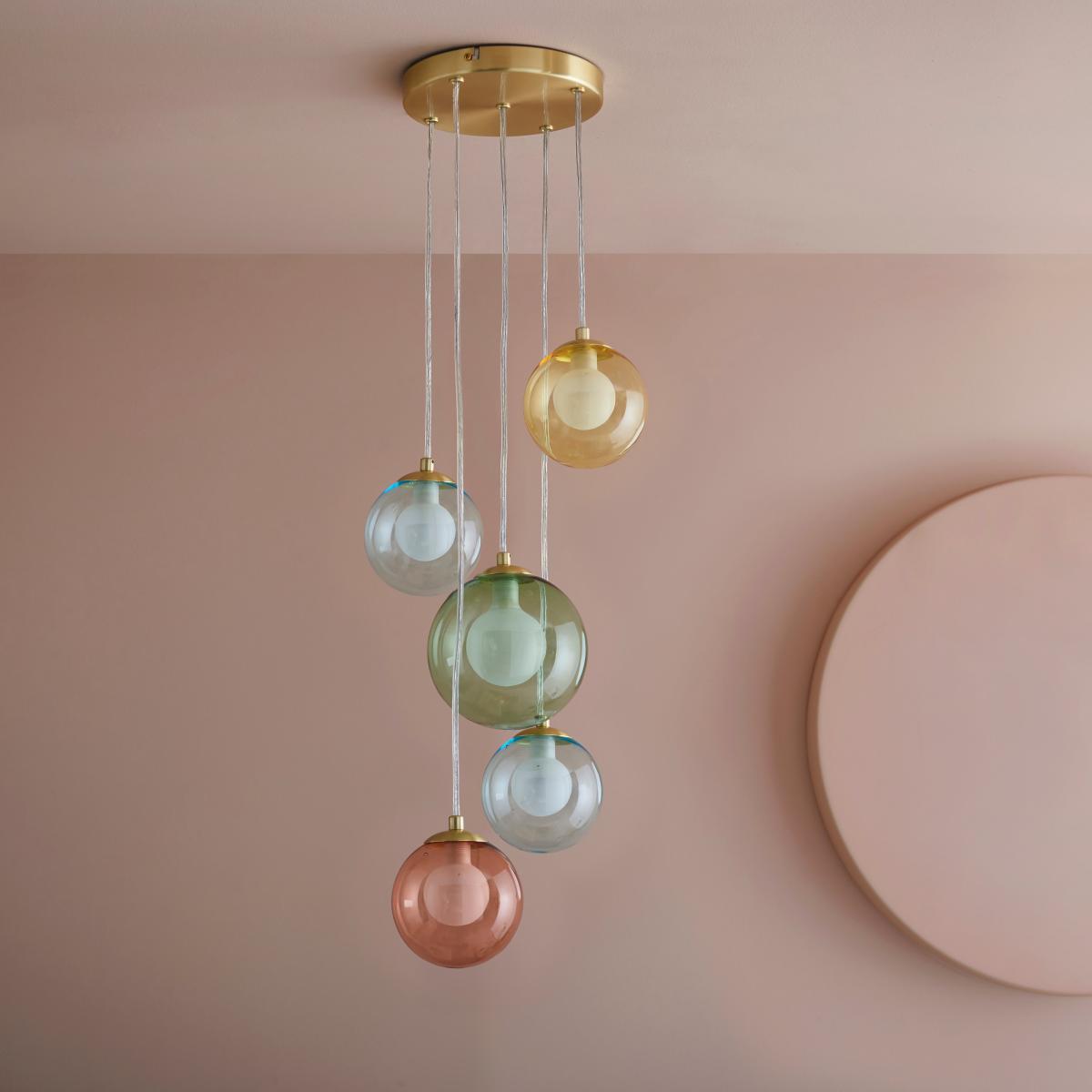 Eliza 5 Light Dimmable Cluster Pendant Light MultiColoured – image 2