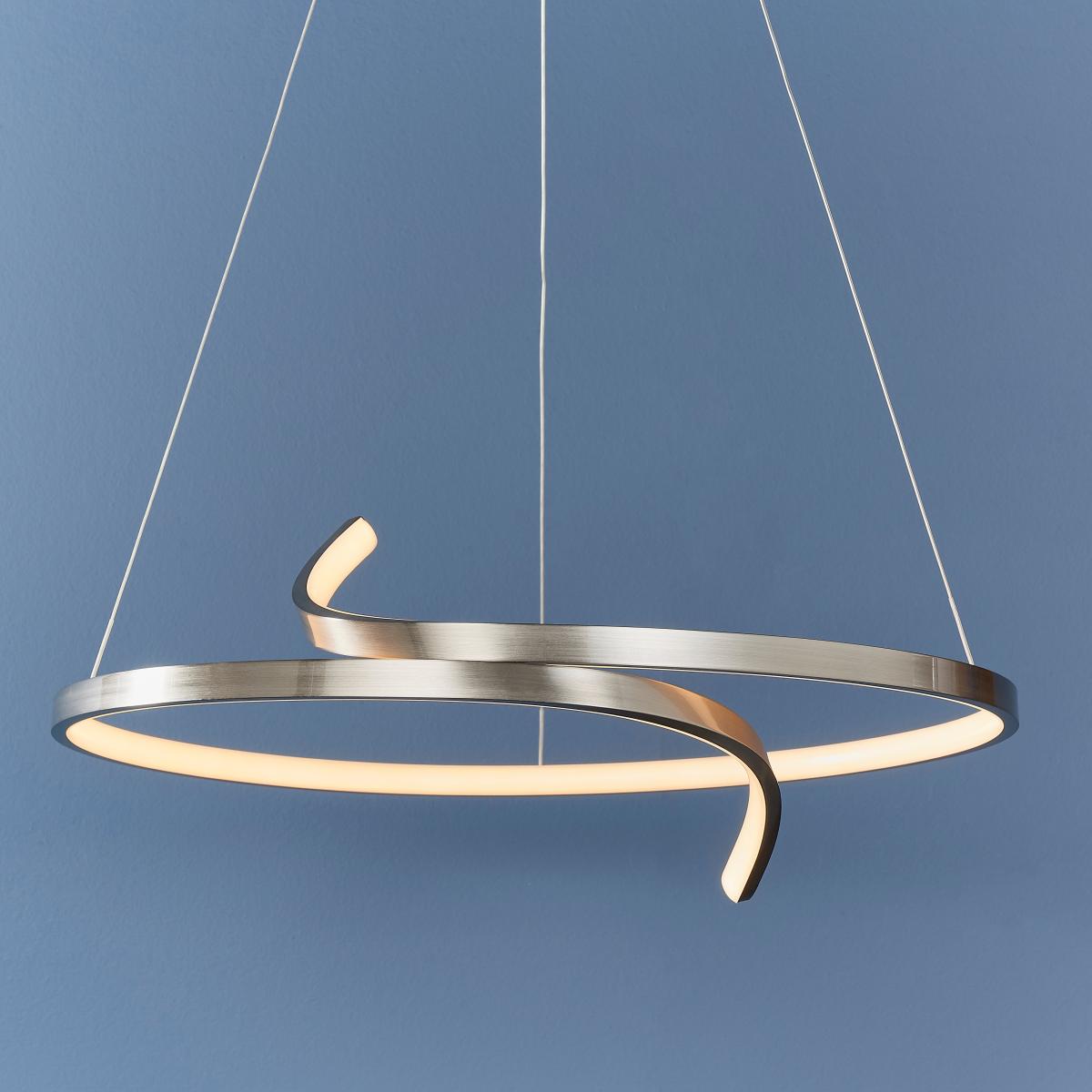 Vogue Curl Pendant Light Nickel – image 1