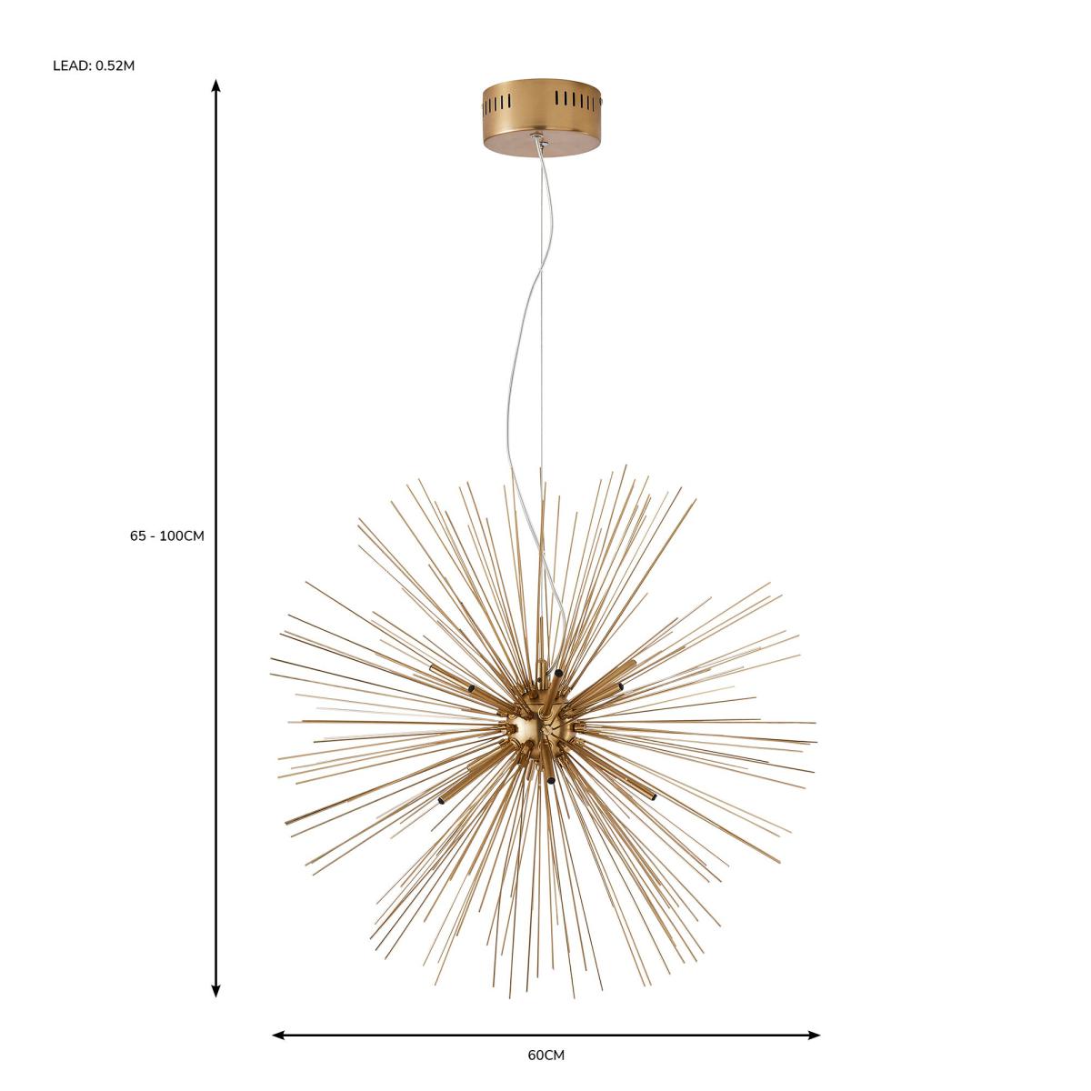 Deja Sputnik 12 Light Ceiling Fitting Gold – image 6