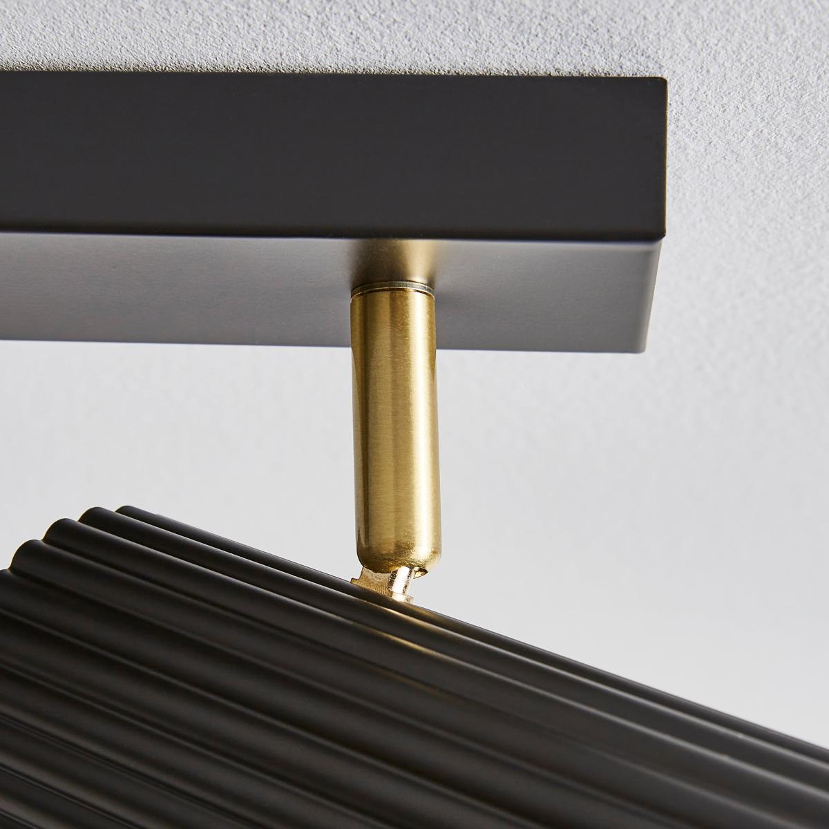 Georgi Industrial Ribbed 4 Light Adjustable Semi Flush Spotlight Bar Black – image 3
