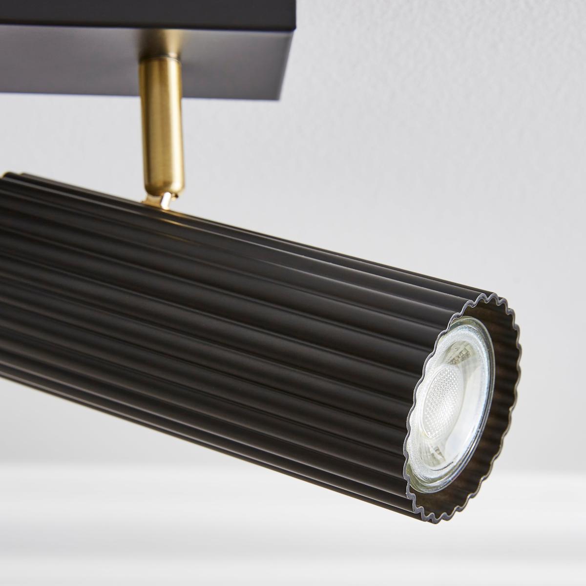 Georgi Industrial Ribbed 4 Light Adjustable Semi Flush Spotlight Bar Black – image 4