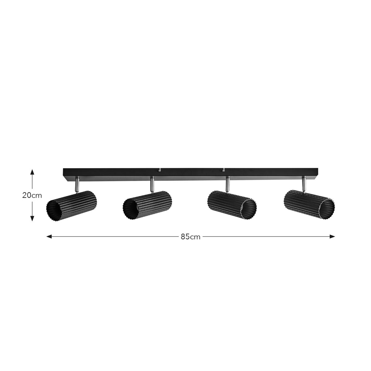 Georgi Industrial Ribbed 4 Light Adjustable Semi Flush Spotlight Bar Black – image 6