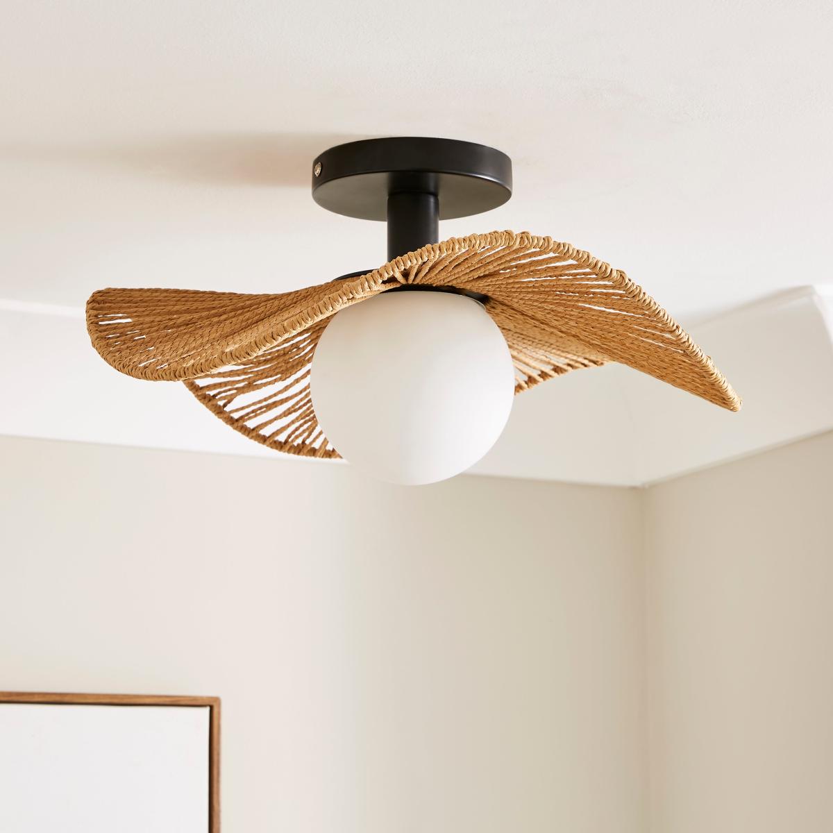 Dhana String Semi Flush Ceiling Fitting Brown – image 2