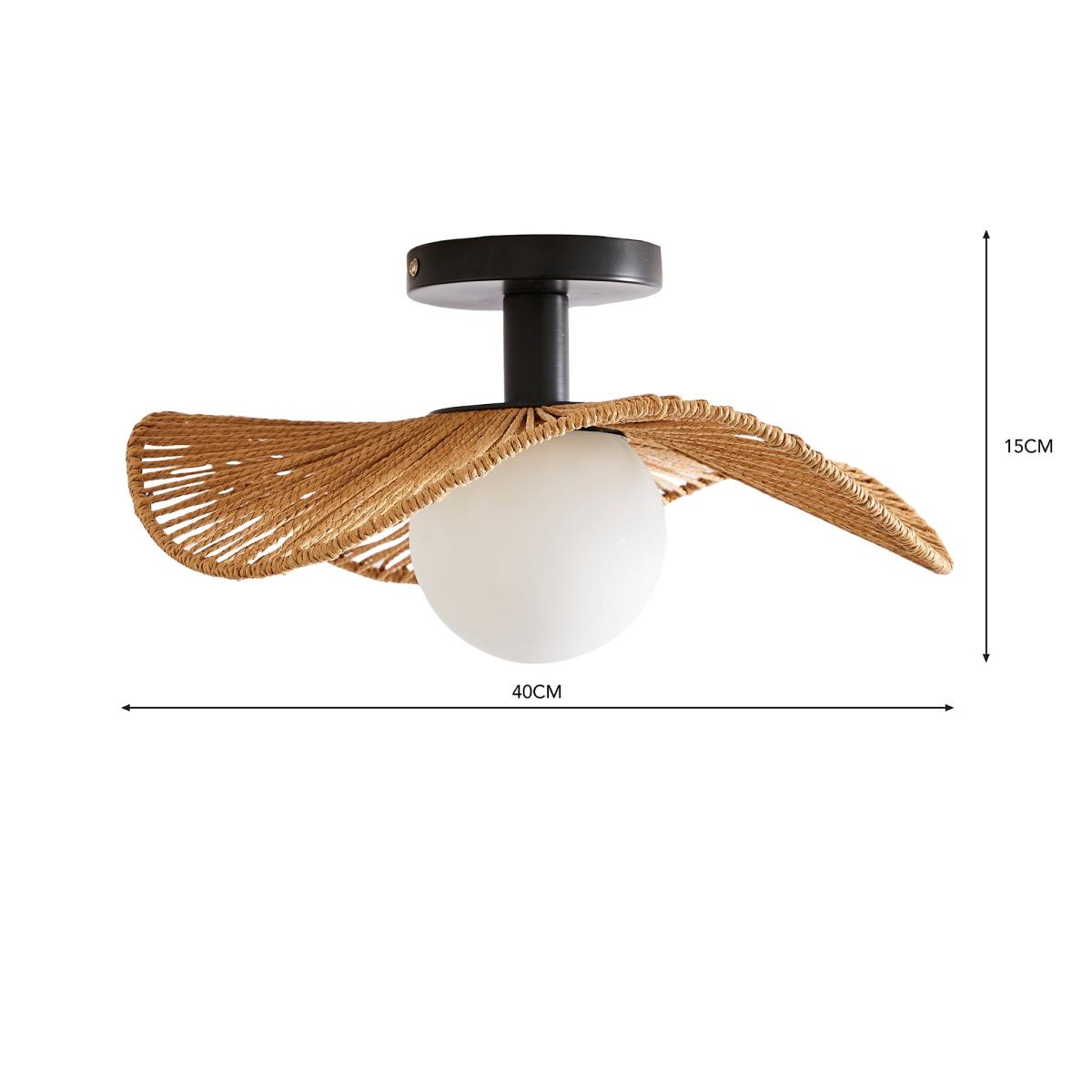 Dhana String Semi Flush Ceiling Fitting Brown – image 6