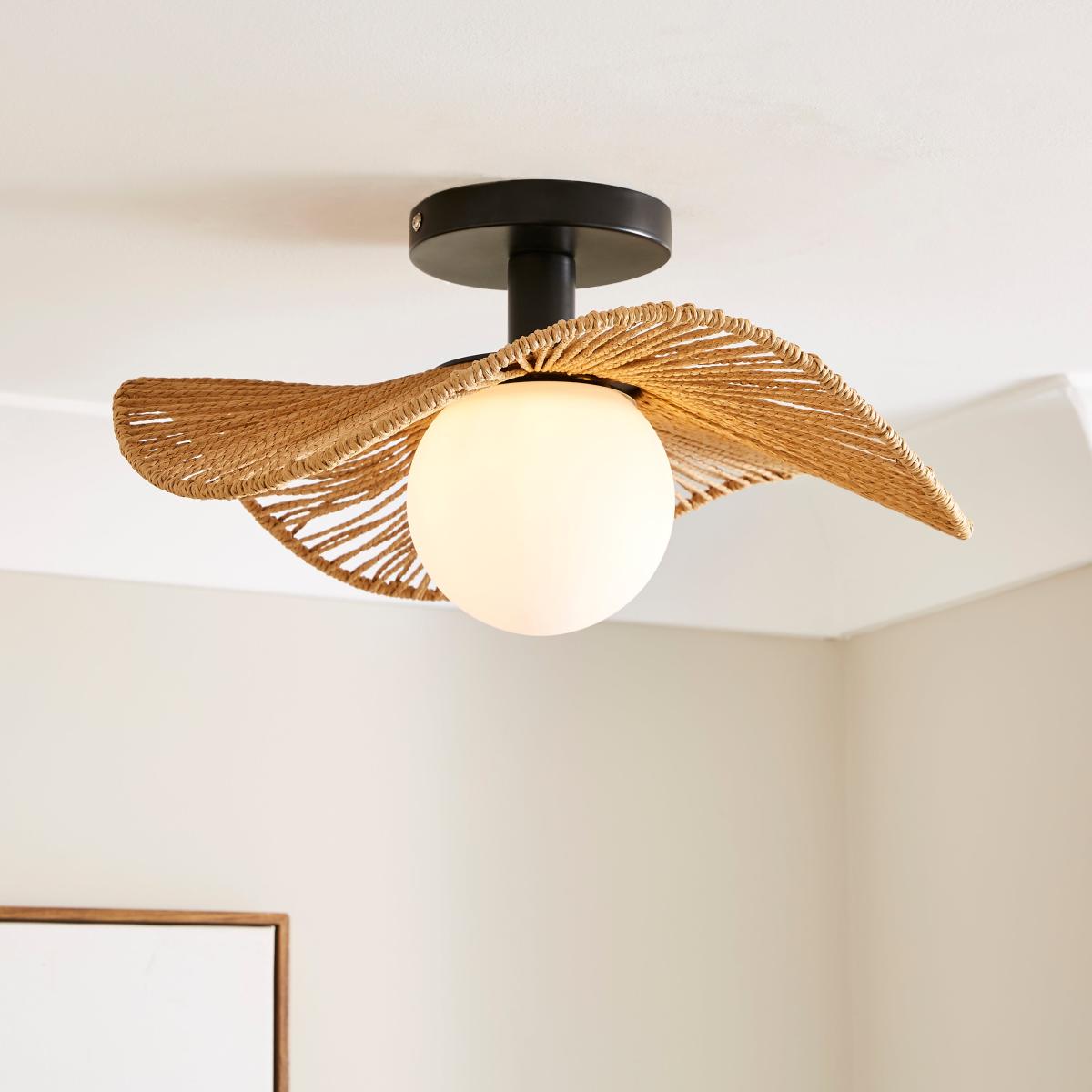 Dhana String Semi Flush Ceiling Fitting Brown – image 1