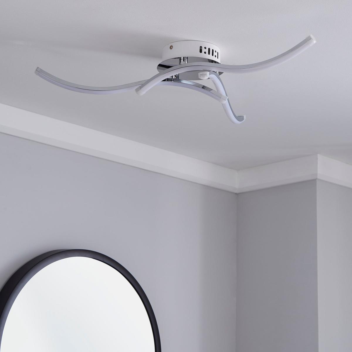 Layla 3 Light Integrated LED Semi-Flush Ceiling Fitting Chrome – image 2