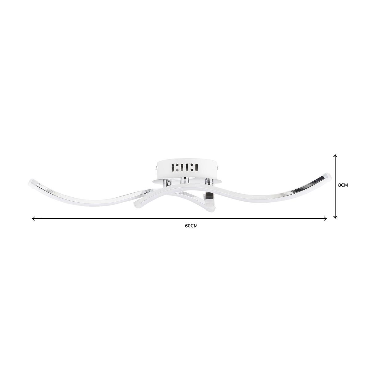 Layla 3 Light Integrated LED Semi-Flush Ceiling Fitting Chrome – image 6