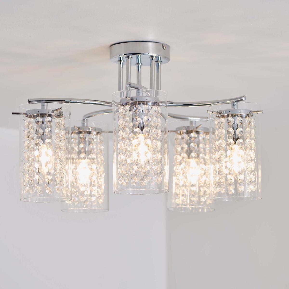 Vogue Kerr 5 Light Semi Flush Ceiling Fitting Chrome – image 3