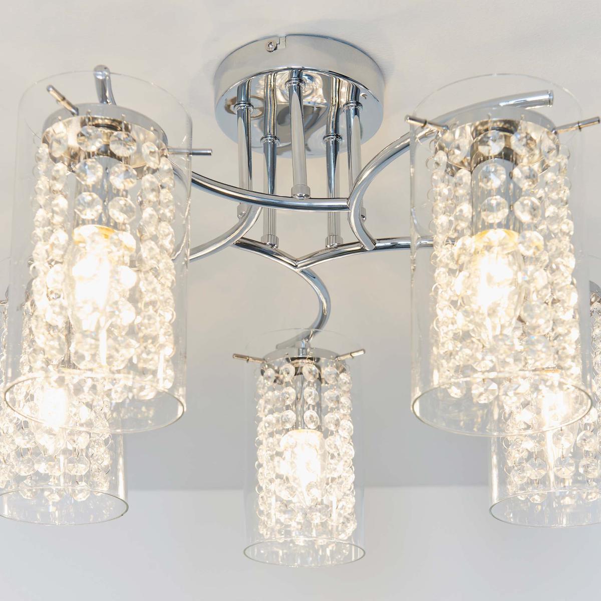Vogue Kerr 5 Light Semi Flush Ceiling Fitting Chrome – image 5