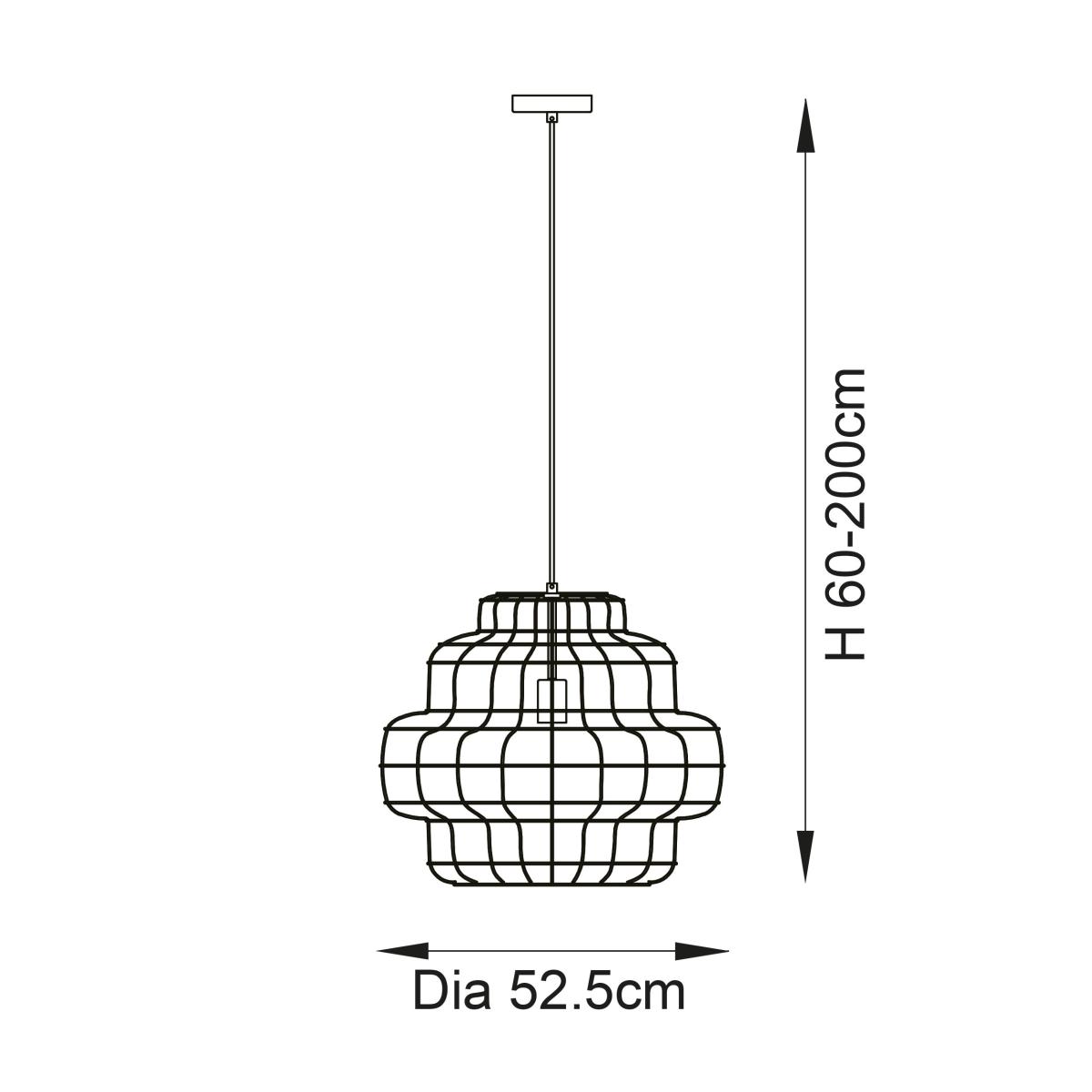 Vogue Reese Black Wire Pendant Light Black – image 9