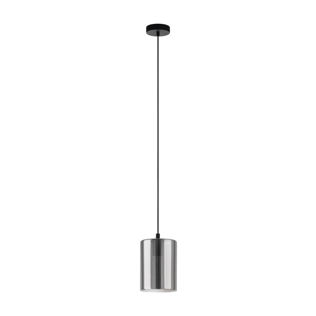 EGLO Cadaques 1 Smoked Glass Pendant Light Black – image 2