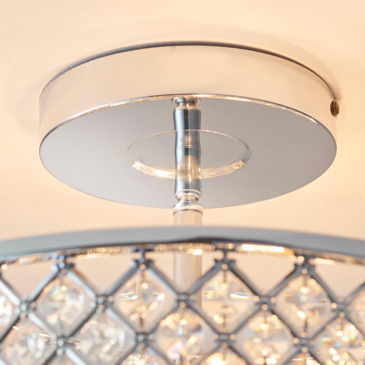 Vogue Crystal Hudson 3 Light Flush Ceiling Fitting Chrome – image 5