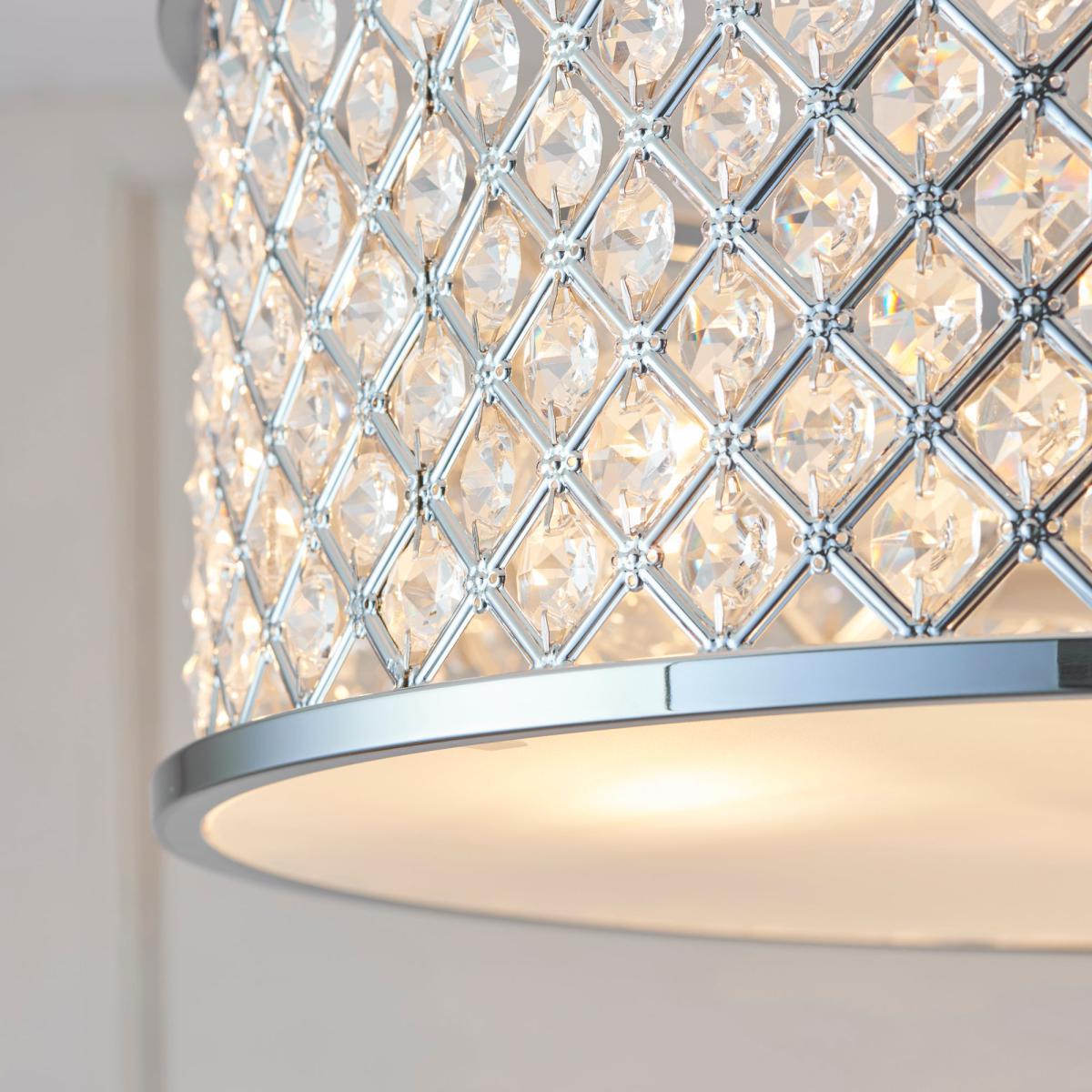 Vogue Crystal Hudson 3 Light Flush Ceiling Fitting Chrome – image 7