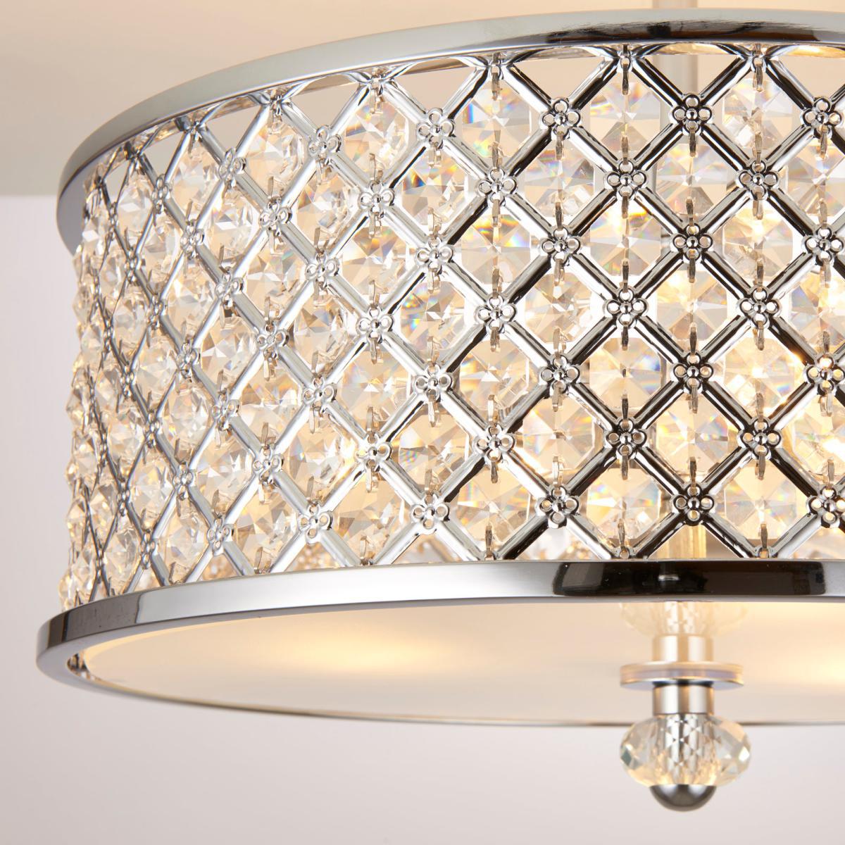 Vogue Crystal Hudson 3 Light Flush Ceiling Fitting Chrome – image 8