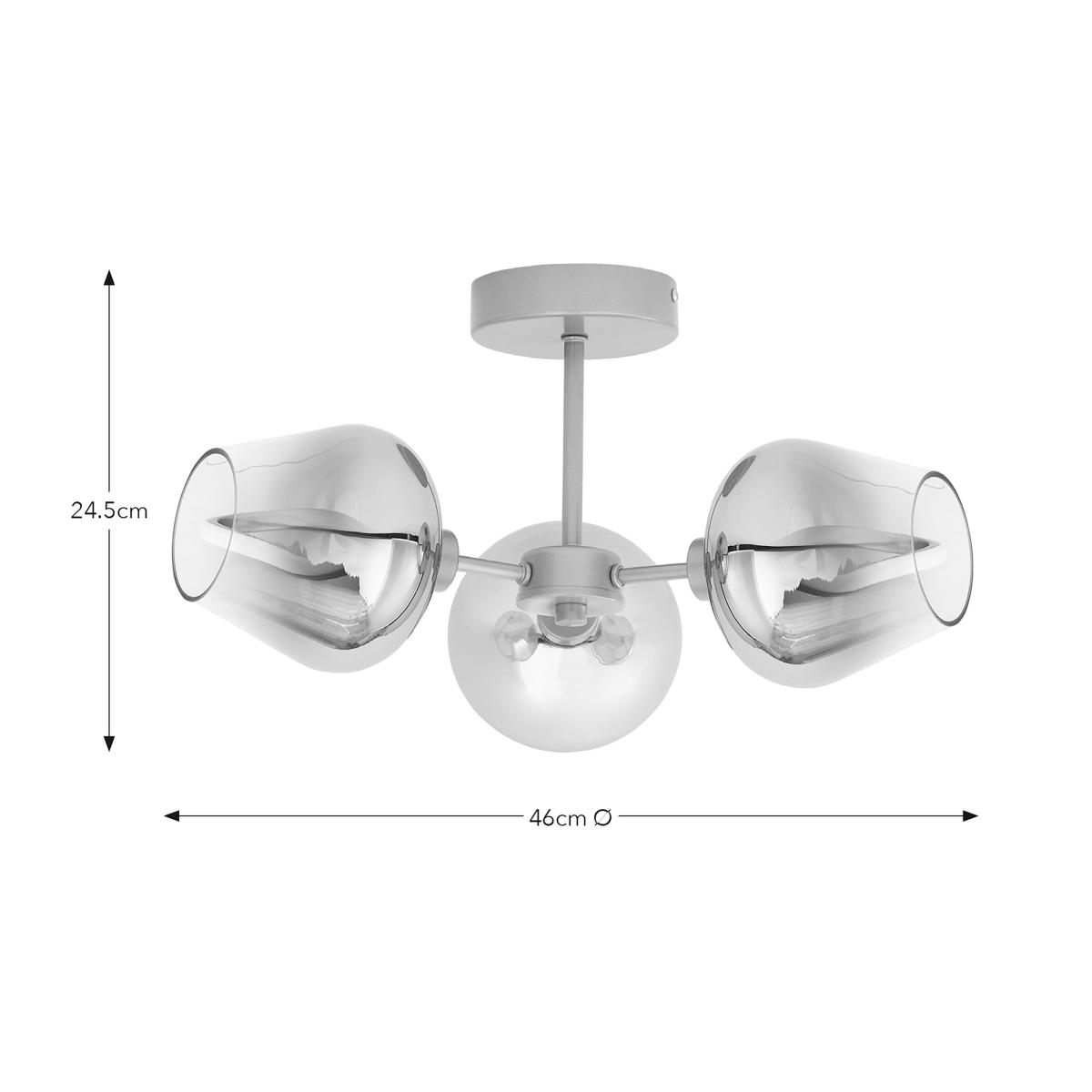 Aurora 3 Light Semi Flush LED Ceiling Light – image 5