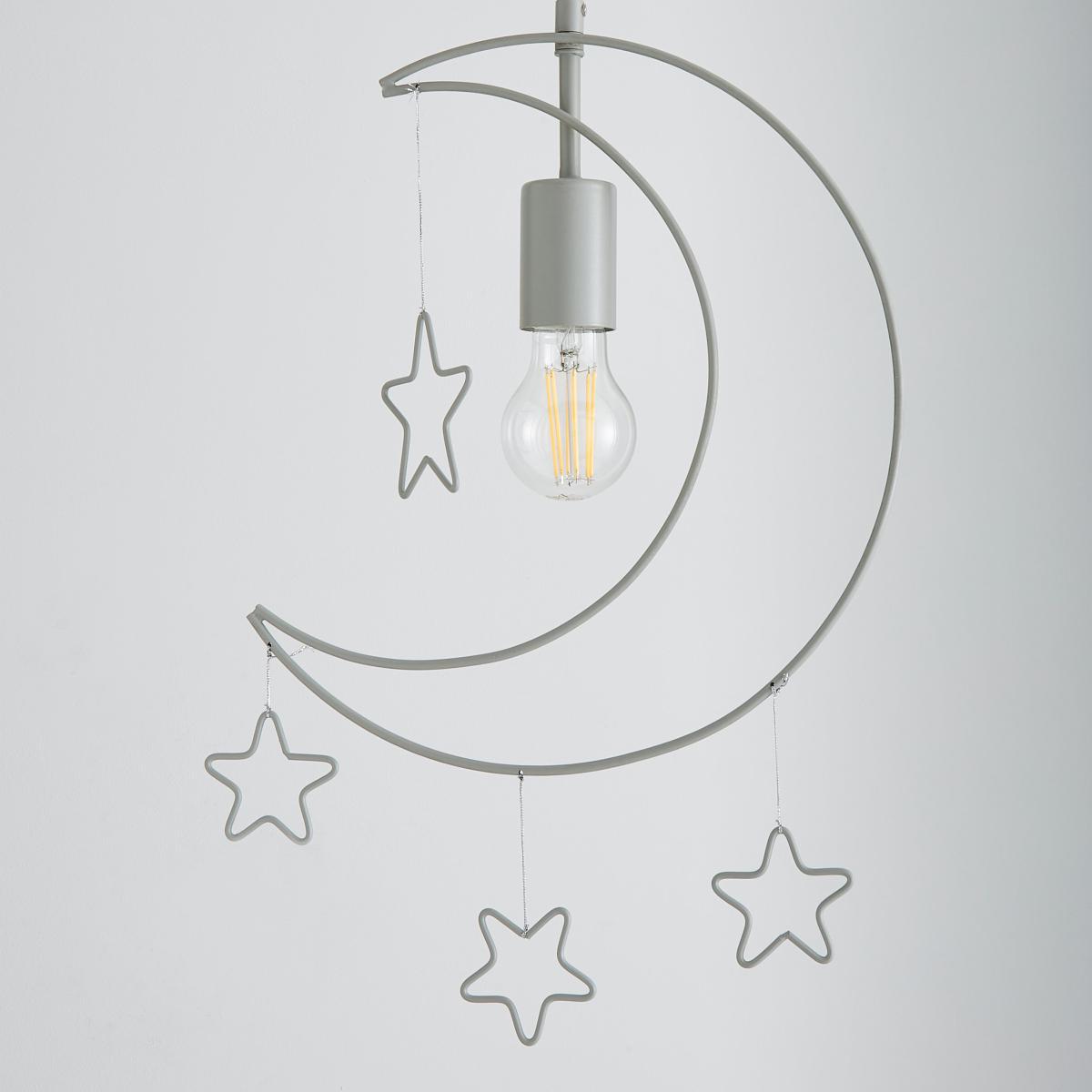 Moon Stars 1 Light Pendant Ceiling Fitting Grey – image 2