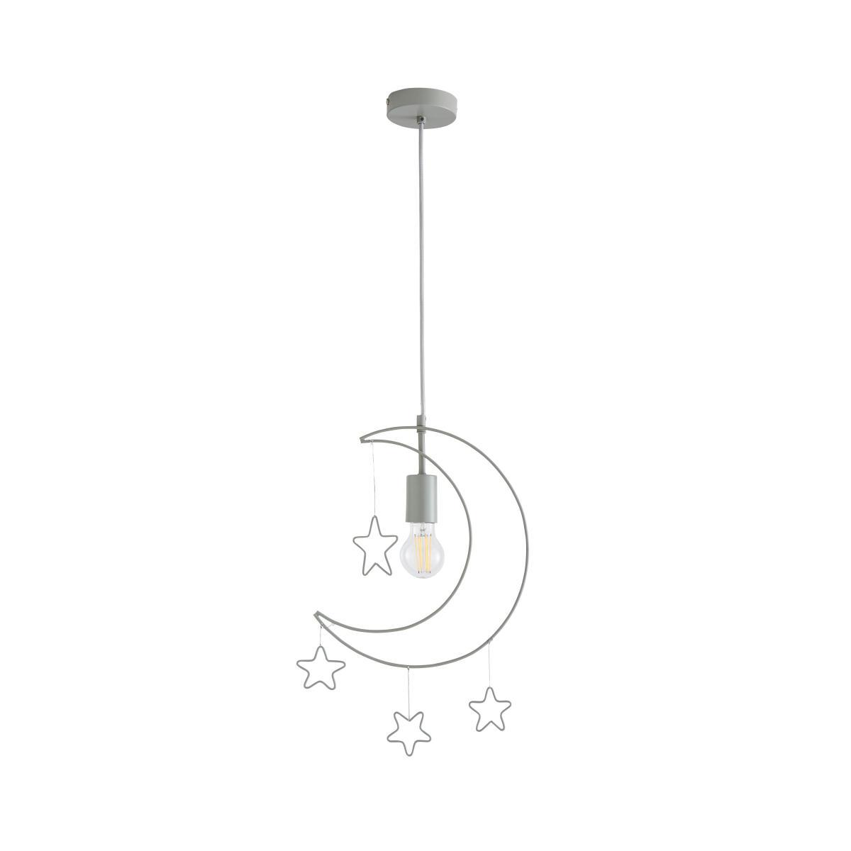 Moon Stars 1 Light Pendant Ceiling Fitting Grey – image 4