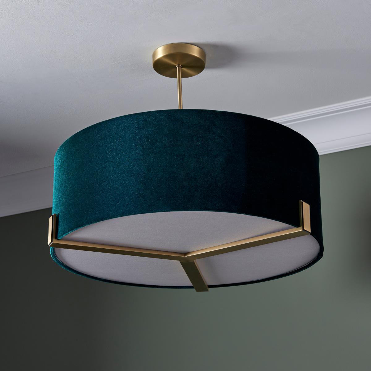 Vogue Balaton 3 Light Green Velvet Ceiling Fitting Green – image 2