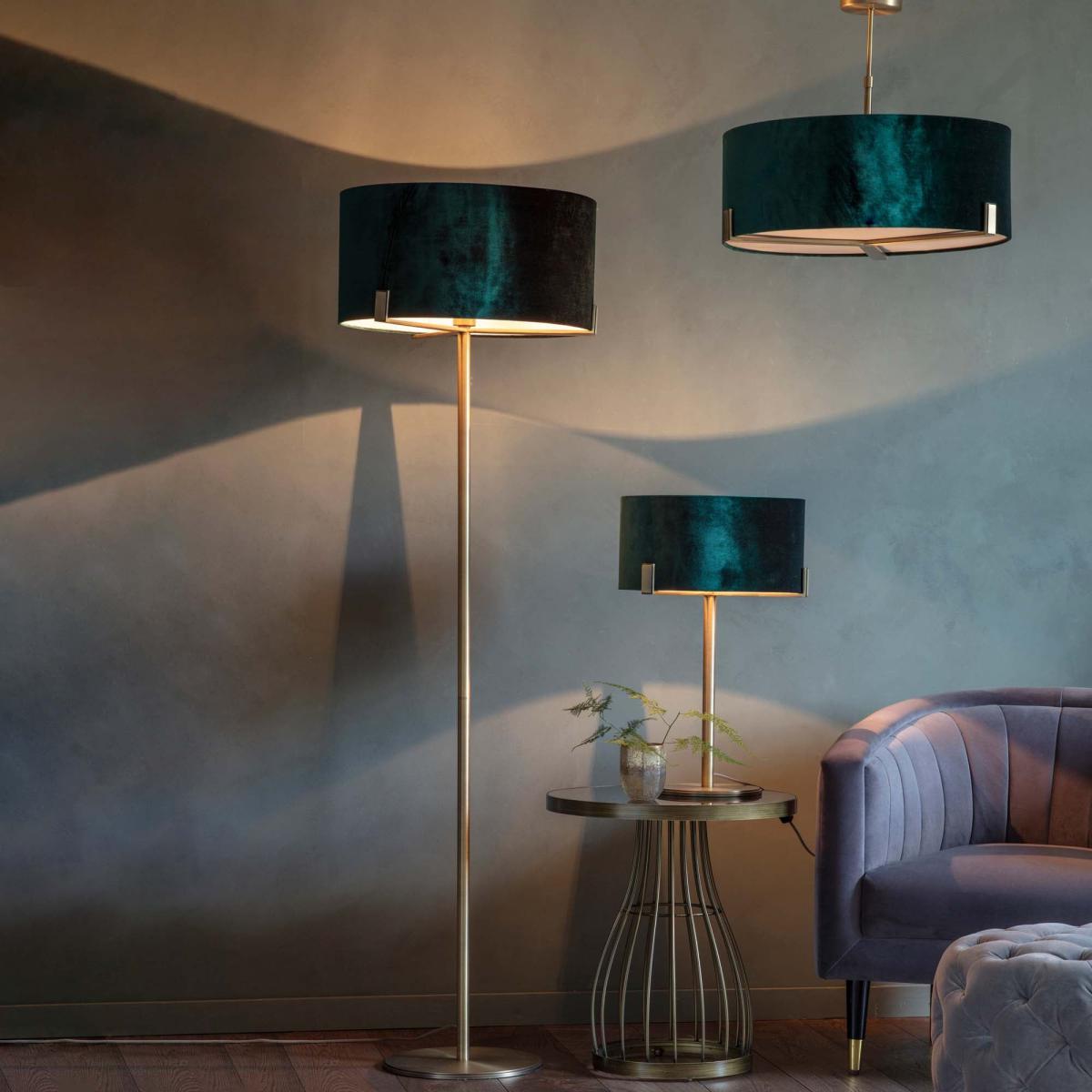 Vogue Balaton 3 Light Green Velvet Ceiling Fitting Green – image 3