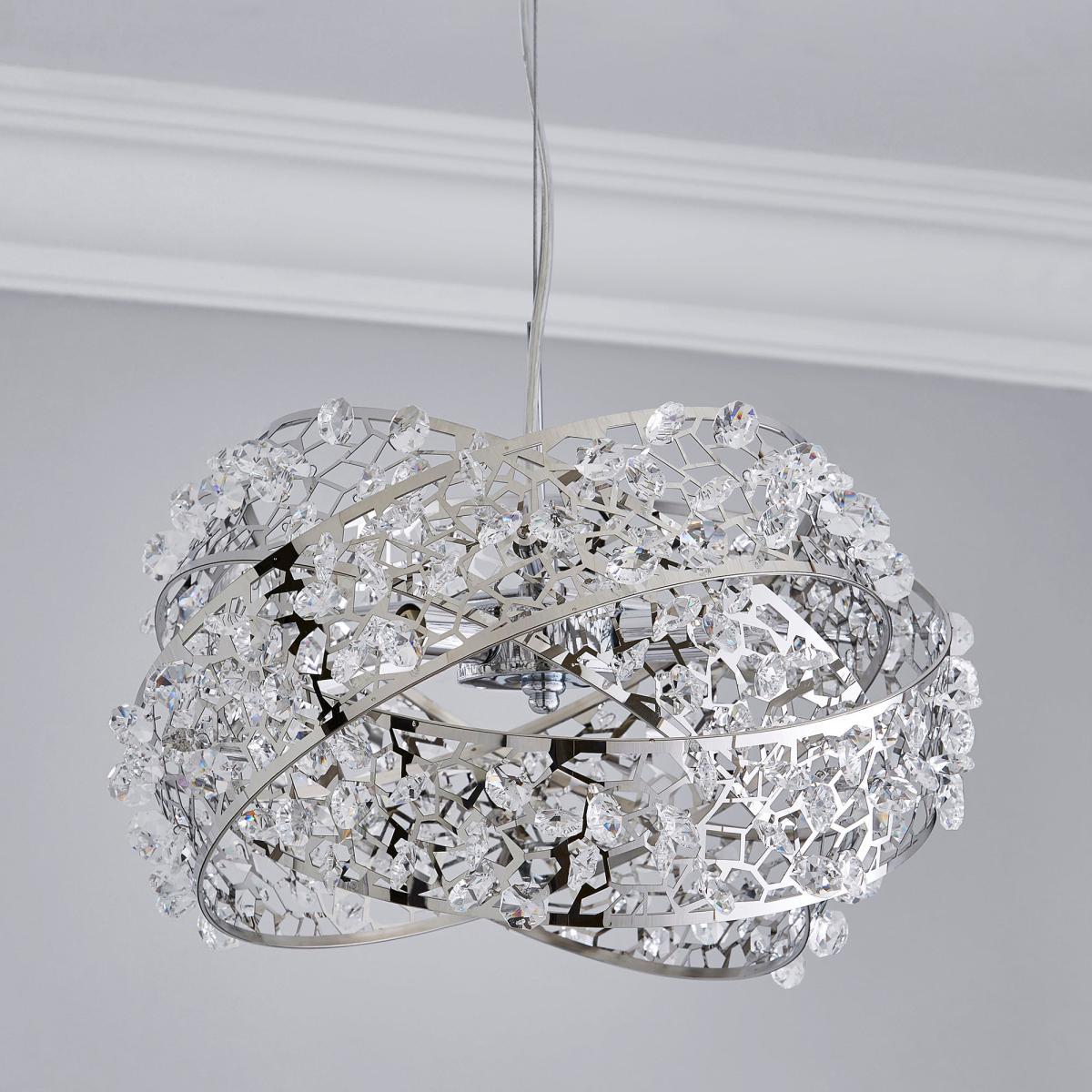 Jaimee 3 Light Crystal Chrome Ceiling Fitting Silver – image 2