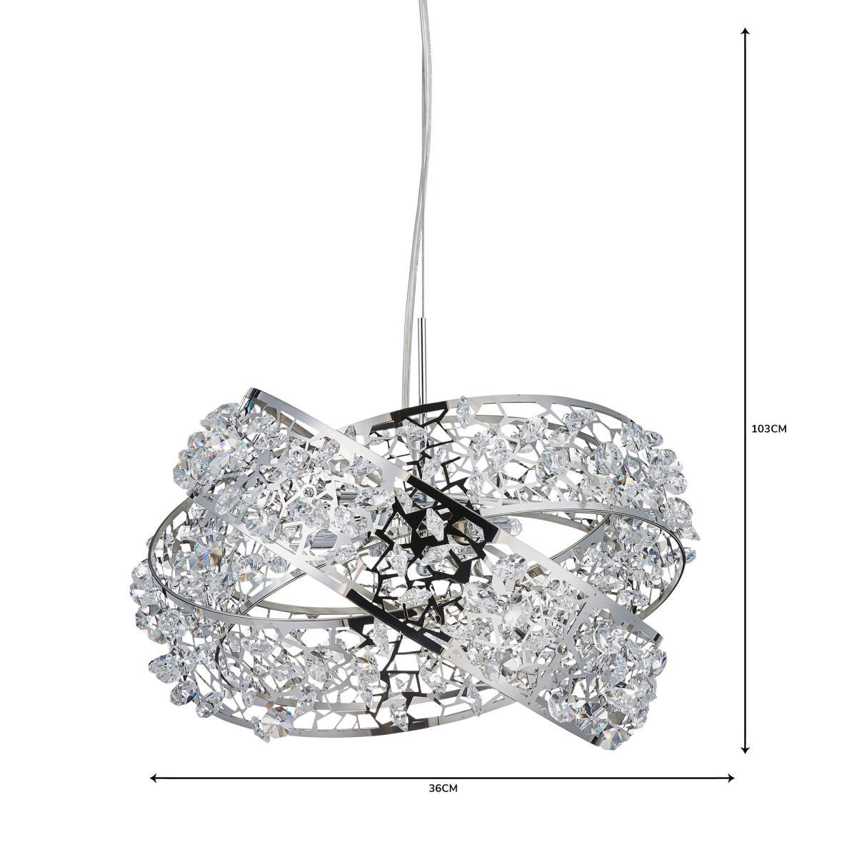 Jaimee 3 Light Crystal Chrome Ceiling Fitting Silver – image 6
