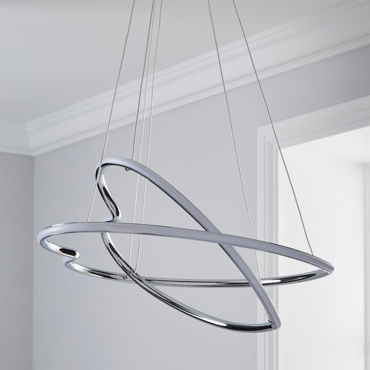 Effie 2 Light Integrated LED Hearts Ceiling Fitting Chrome – image 2