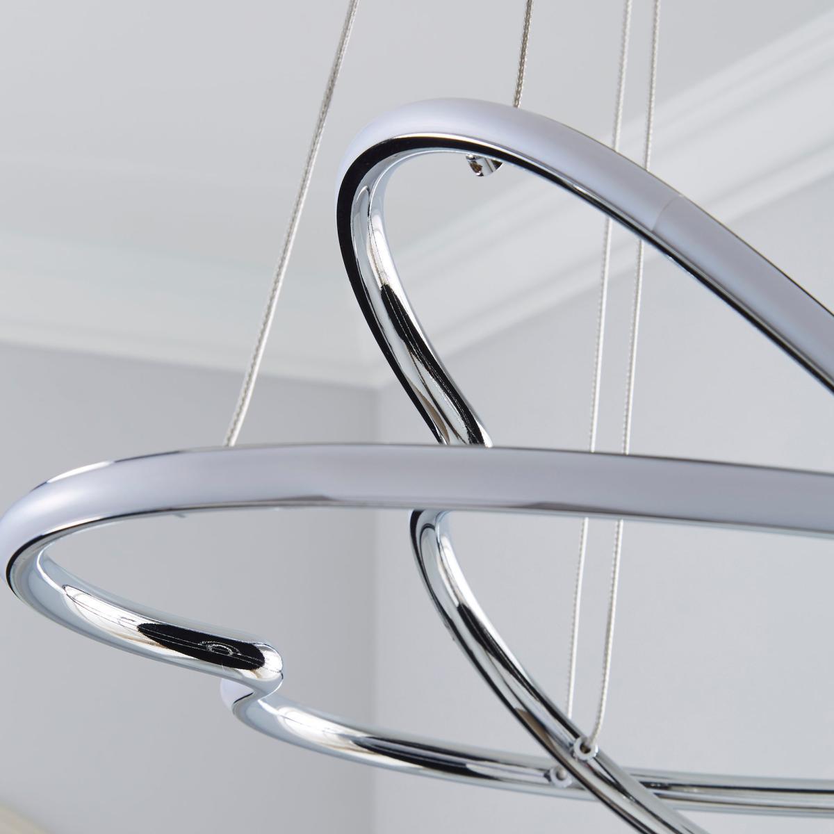 Effie 2 Light Integrated LED Hearts Ceiling Fitting Chrome – image 3