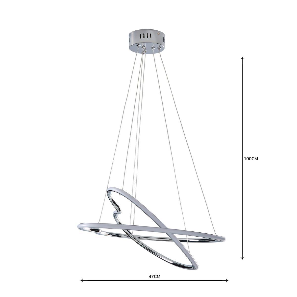 Effie 2 Light Integrated LED Hearts Ceiling Fitting Chrome – image 5